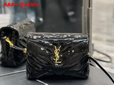 Saint Laurent Loulou Toy Strap Bag in Black Patent Leather Replica