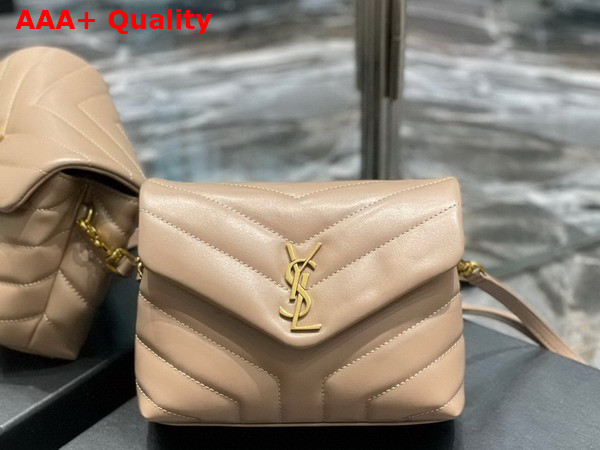 Saint Laurent Loulou Toy Strap Bag in Dark Beige Matelasse Y Leather Replica