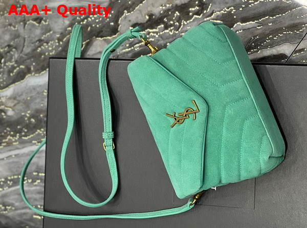 Saint Laurent Loulou Toy Strap Bag in Green Matelasse Y Suede Replica