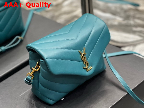 Saint Laurent Loulou Toy Strap Bag in Pecock Blue Matelasse Y Leather Replica
