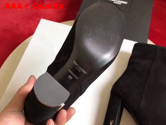 Saint Laurent Loulou Zipped Ankle Boot in Black Suede Replica