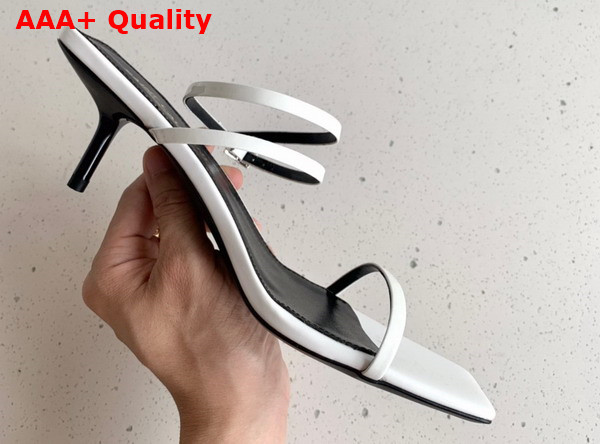 Saint Laurent Low Heel Sandal in White Patent Leather Replica