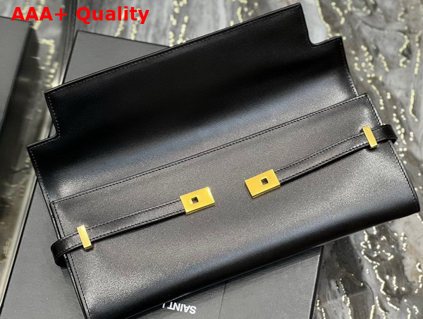 Saint Laurent Manhattan Clutch in Black Box Saint Laurent Leather Replica