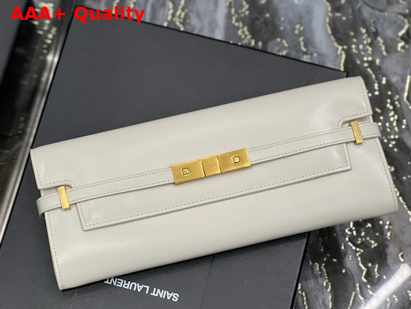 Saint Laurent Manhattan Clutch in Blanc Vintage Box Saint Laurent Leather Replica