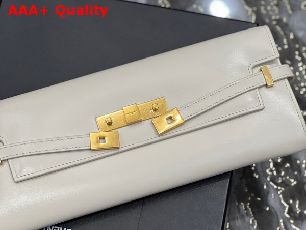 Saint Laurent Manhattan Clutch in Blanc Vintage Box Saint Laurent Leather Replica