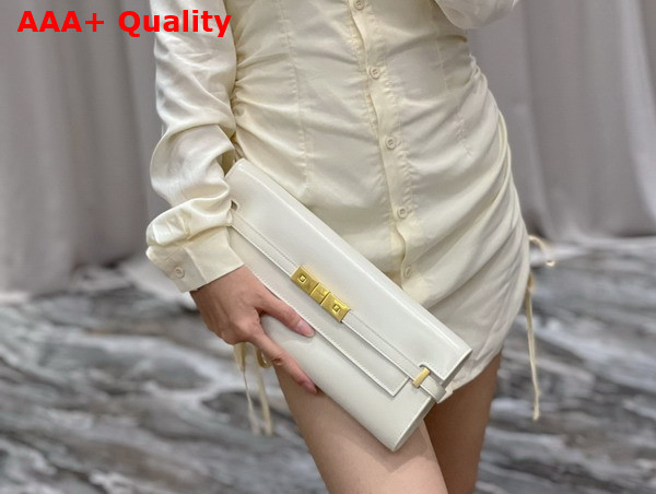 Saint Laurent Manhattan Clutch in Blanc Vintage Box Saint Laurent Leather Replica
