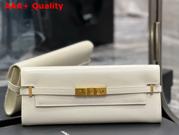 Saint Laurent Manhattan Clutch in Blanc Vintage Box Saint Laurent Leather Replica