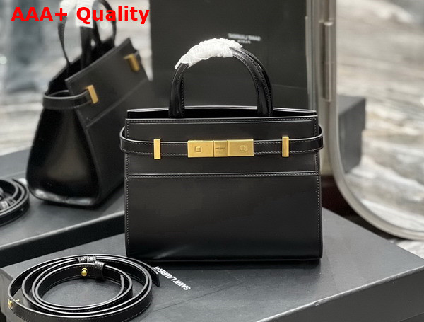 Saint Laurent Manhattan Nano Shopping Bag in Black Box Saint Laurent Leather Replica