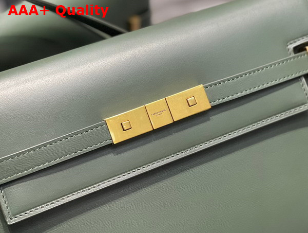 Saint Laurent Manhattan Shoulder Bag in Dark Green Saint Laurent Leather Replica