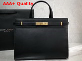 Saint Laurent Manhattan Small Shopping Bag in Black Smooth Leather Replica
