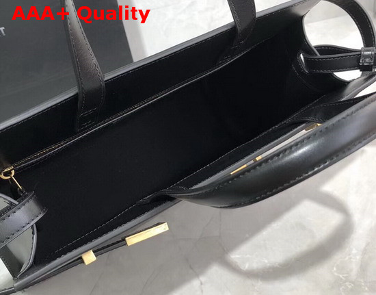 Saint Laurent Manhattan Small Shopping Bag in Black Smooth Leather Replica