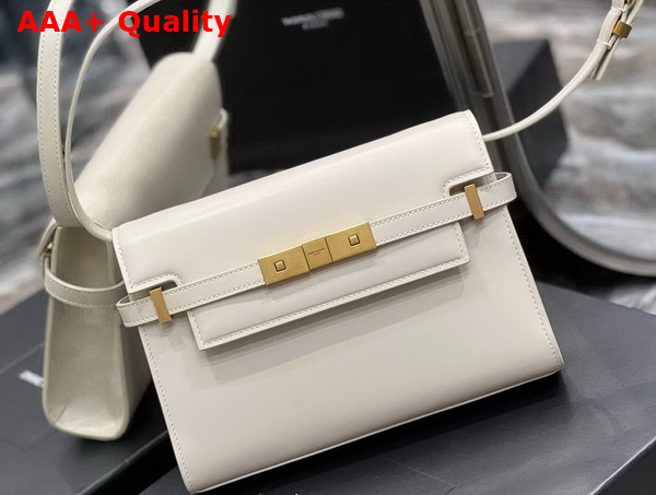 Saint Laurent Manhattan Small Shoulder Bag in Box Saint Laurent Leather Blanc Vintage Replica