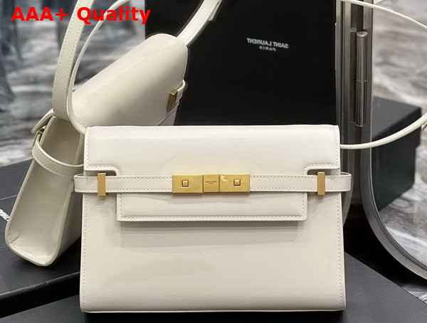 Saint Laurent Manhattan Small Shoulder Bag in Box Saint Laurent Leather Blanc Vintage Replica