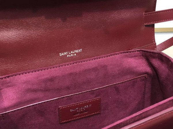 Saint Laurent Medium Bellechasse Saint Laurent Bag in Dark Red Leather For Sale