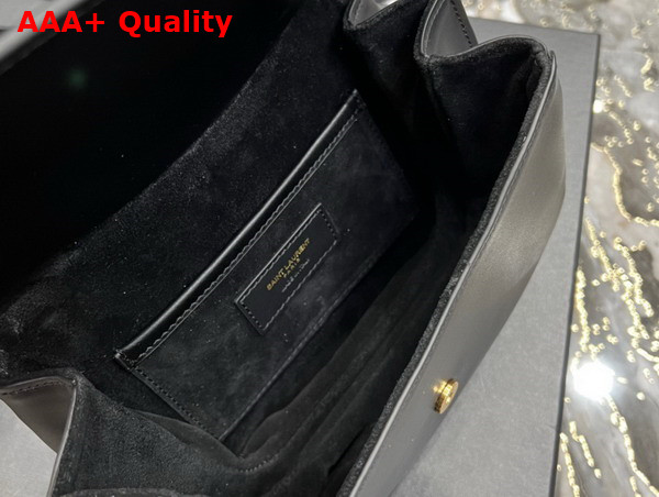 Saint Laurent Medium Charlie Shoulder Bag in Black Smooth Leather Replica