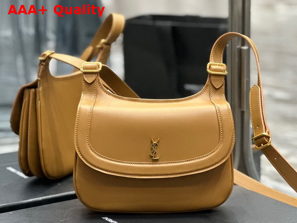 Saint Laurent Medium Charlie Shoulder Bag in Dark Natural Smooth Leather Replica