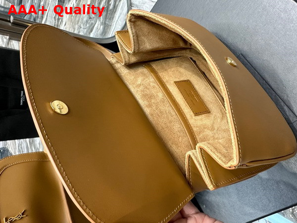 Saint Laurent Medium Charlie Shoulder Bag in Dark Natural Smooth Leather Replica