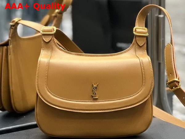 Saint Laurent Medium Charlie Shoulder Bag in Dark Natural Smooth Leather Replica