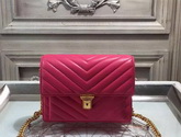 Saint Laurent Medium Chevron High School Bag in Fuchsia Lambskin for Sale