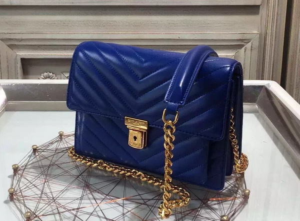 Saint Laurent Medium High School Bag in Blue Lambskin for Sale