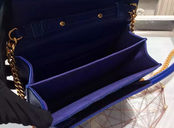 Saint Laurent Medium High School Bag in Blue Lambskin for Sale