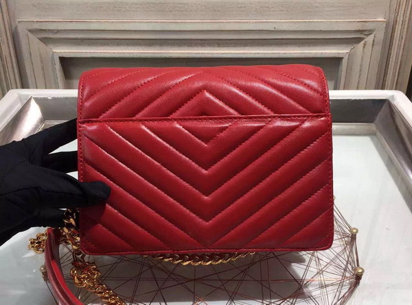 Saint Laurent Medium High School Bag in Red Lambskin Chevron Details for Sale