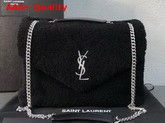 Saint Laurent Medium Loulou Bag in Black Shearling Replica