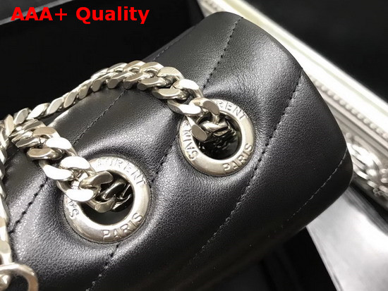 Saint Laurent Medium Loulou Chain Bag in Black Y Matelasse Leather Replica