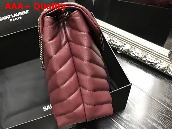 Saint Laurent Medium Loulou Chain Bag in Dark Red Y Matelasse Leather Replica