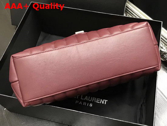 Saint Laurent Medium Loulou Chain Bag in Dark Red Y Matelasse Leather Replica