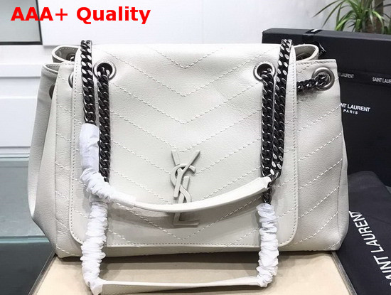 Saint Laurent Medium Nolita Bag in White Vintage Leather Replica