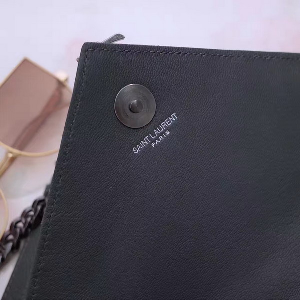 Saint Laurent Medium Soft Envelope Monogram Saint Laurent in Grey Mixed Matelasse Leather For Sale