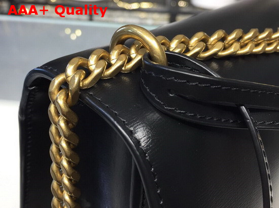 Saint Laurent Medium Sunset Bag in Black Smooth Leather Bronze Metal Hardware Replica