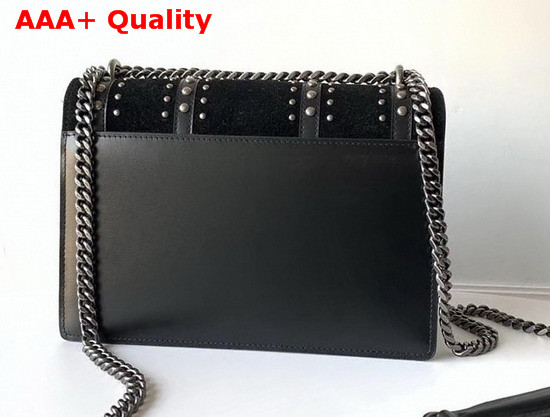 Saint Laurent Medium Sunset Bag in Black Suede and Smooth Leather and Studs Replica