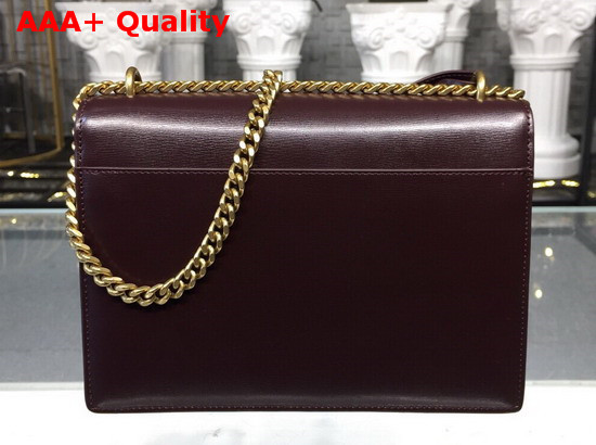 Saint Laurent Medium Sunset Bag in Dark Red Smooth Leather Bronze Metal Hardware Replica