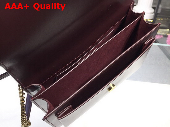 Saint Laurent Medium Sunset Bag in Dark Red Smooth Leather Bronze Metal Hardware Replica