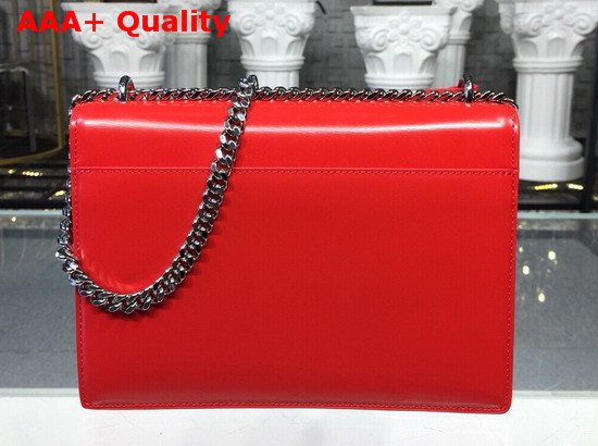 Saint Laurent Medium Sunset Bag in Red Smooth Leather Silver Tone Metal Hardware Replica