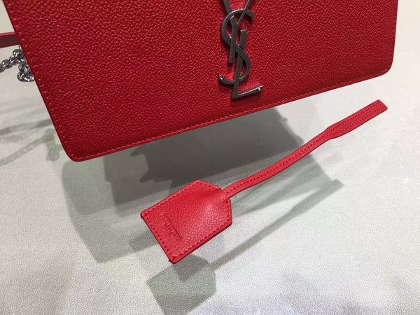 Saint Laurent Medium Sunset Monogram Saint Laurent Bag in Red Grained Leather for Sale