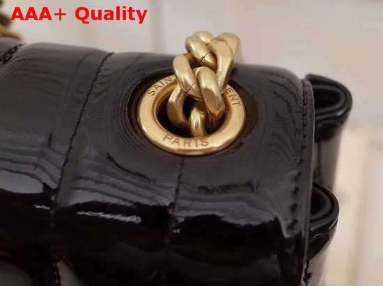 Saint Laurent Medium Vicky Chain Bag in Black Patent Leather Replica