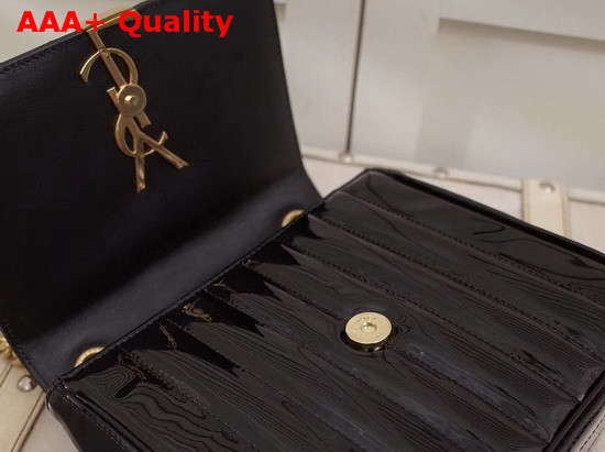 Saint Laurent Medium Vicky Chain Bag in Black Patent Leather Replica