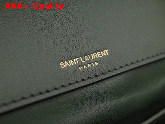 Saint Laurent Medium Vicky Chain Bag in Dark Green Leather Replica