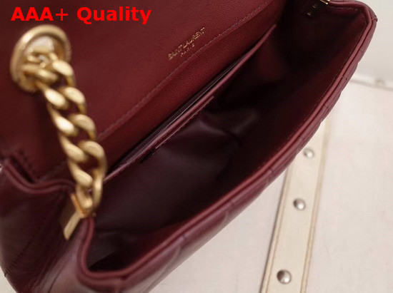 Saint Laurent Medium Vicky Chain Bag in Dark Red Leather Replica