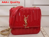 Saint Laurent Medium Vicky Chain Bag in Red Patent Leather Replica