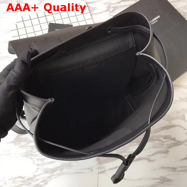 Saint Laurent Men Sac De Jour Souple Backpack in Black Grained Leather Replica
