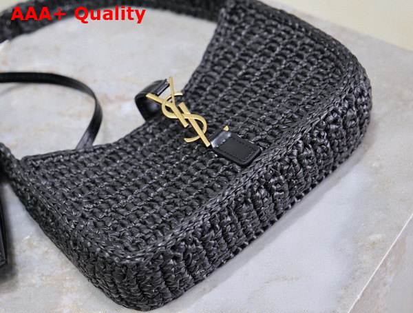 Saint Laurent Mini Le 5 A 7 in Black Raffia Replica