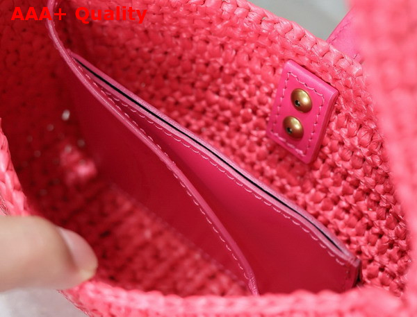Saint Laurent Mini Le 5 A 7 in Rose Raffia Replica