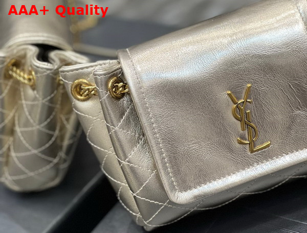 Saint Laurent Mini Nolita in Lambskin Champagne Replica