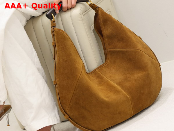 Saint Laurent Mombasa Large in Suede Caramel Cognac Replica
