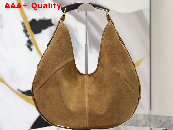 Saint Laurent Mombasa Large in Suede Caramel Cognac Replica
