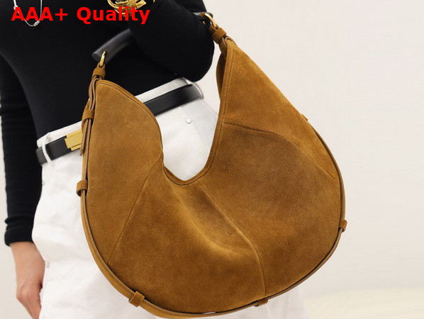 Saint Laurent Mombasa Medium in Suede Caramel Cognac Replica